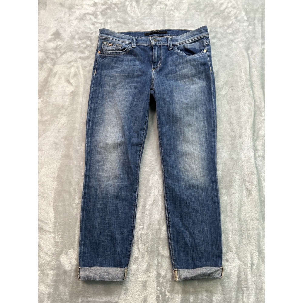 J.J. Joes Jeans Womens Sz 29 Blue Cigarette Skinny Faded Low Rise Cuffed Crop